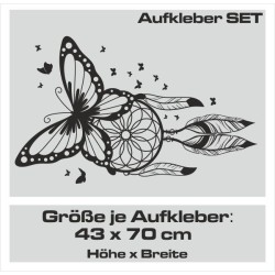 Aufkleber SET Auto Car Tattoo Style Seiten Tribal Dekor Pferd Gecko Power Blumen Ranke Fee Hexe Blumen Blüten Gecko Farbe Decal