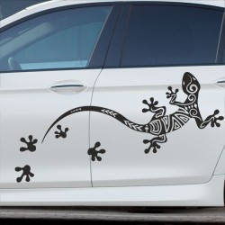 Aufkleber SET Auto Car Tattoo Style Seiten Tribal Dekor Pferd Gecko Power Blumen Ranke Fee Hexe Blumen Blüten Gecko Farbe Decal