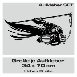 Aufkleber SET Auto Car Tattoo Style Seiten Tribal Dekor Pferd Gecko Power Blumen Ranke Fee Hexe Blumen Blüten Gecko Farbe Decal