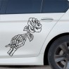 Aufkleber SET Auto Car Tattoo Style Seiten Tribal Dekor Pferd Gecko Power Blumen Ranke Fee Hexe Blumen Blüten Gecko Farbe Decal