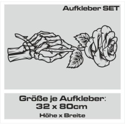 Aufkleber SET Auto Car Tattoo Style Seiten Tribal Dekor Pferd Gecko Power Blumen Ranke Fee Hexe Blumen Blüten Gecko Farbe Decal