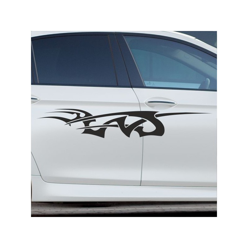 Aufkleber SET Auto Car Tattoo Style Seiten Tribal Dekor Pferd Gecko Power Blumen Ranke Fee Hexe Blumen Blüten Gecko Farbe Decal