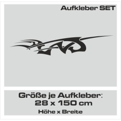 Aufkleber SET Auto Car Tattoo Style Seiten Tribal Dekor Pferd Gecko Power Blumen Ranke Fee Hexe Blumen Blüten Gecko Farbe Decal