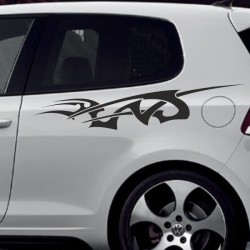 Aufkleber SET Auto Car Tattoo Style Seiten Tribal Dekor Pferd Gecko Power Blumen Ranke Fee Hexe Blumen Blüten Gecko Farbe Decal