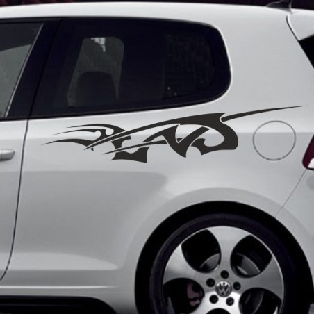 Aufkleber SET Auto Car Tattoo Style Seiten Tribal Dekor Pferd Gecko Power Blumen Ranke Fee Hexe Blumen Blüten Gecko Farbe Decal