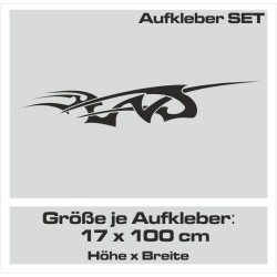 Aufkleber SET Auto Car Tattoo Style Seiten Tribal Dekor Pferd Gecko Power Blumen Ranke Fee Hexe Blumen Blüten Gecko Farbe Decal