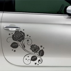 Aufkleber SET Auto Car Tattoo Style Seiten Tribal Dekor Pferd Gecko Power Blumen Ranke Fee Hexe Blumen Blüten Gecko Farbe Decal