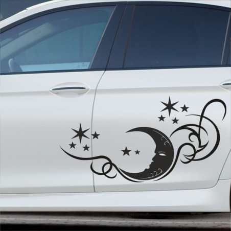 Aufkleber SET Auto Car Tattoo Style Seiten Tribal Dekor Pferd Gecko Power Blumen Ranke Fee Hexe Blumen Blüten Gecko Farbe Decal