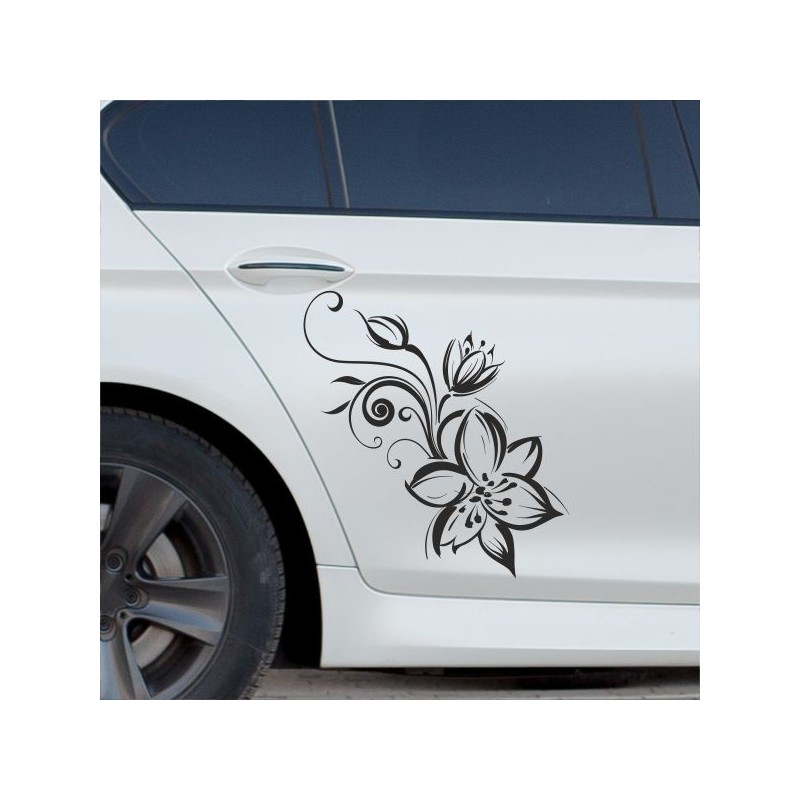 Aufkleber SET Auto Car Tattoo Style Seiten Tribal Dekor Pferd Gecko Power Blumen Ranke Fee Hexe Blumen Blüten Gecko Farbe Decal