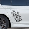 Aufkleber SET Auto Car Tattoo Style Seiten Tribal Dekor Pferd Gecko Power Blumen Ranke Fee Hexe Blumen Blüten Gecko Farbe Decal