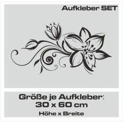 Aufkleber SET Auto Car Tattoo Style Seiten Tribal Dekor Pferd Gecko Power Blumen Ranke Fee Hexe Blumen Blüten Gecko Farbe Decal