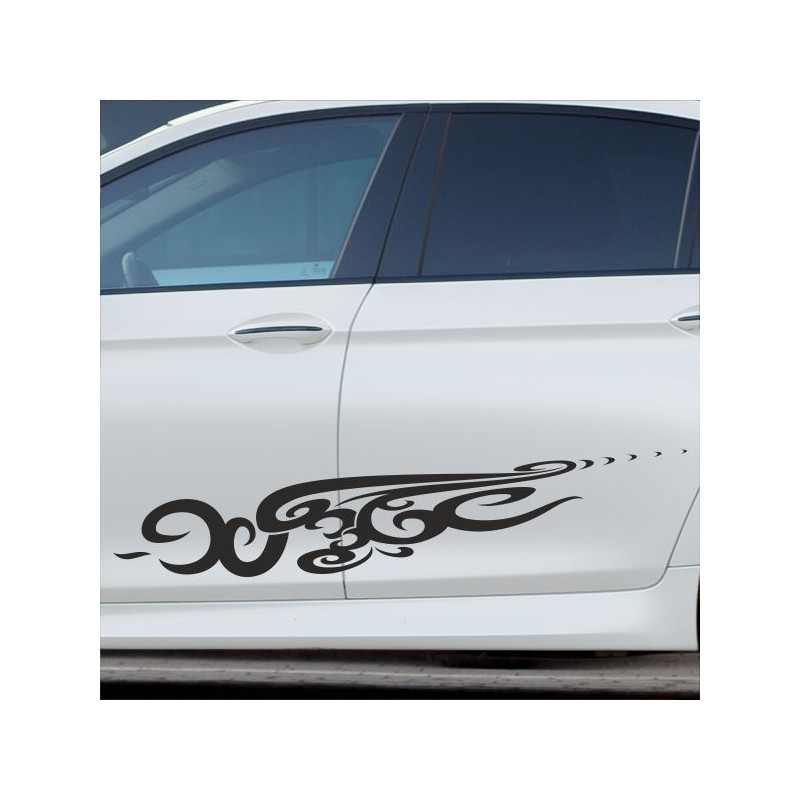 Aufkleber SET Auto Car Tattoo Style Seiten Tribal Dekor Pferd Gecko Power Blumen Ranke Fee Hexe Blumen Blüten Gecko Farbe Decal