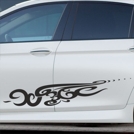 Aufkleber SET Auto Car Tattoo Style Seiten Tribal Dekor Pferd Gecko Power Blumen Ranke Fee Hexe Blumen Blüten Gecko Farbe Decal