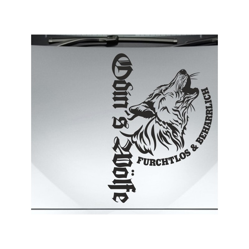 Aufkleber Auto Car Wikinger Viking Wölfe Wolf Runen Schwert Schild Rabe Runen Odin Odin´s Wölfe Böse Kette Valhalla Walhalla