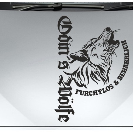 Aufkleber Auto Car Wikinger Viking Wölfe Wolf Runen Schwert Schild Rabe Runen Odin Odin´s Wölfe Böse Kette Valhalla Walhalla