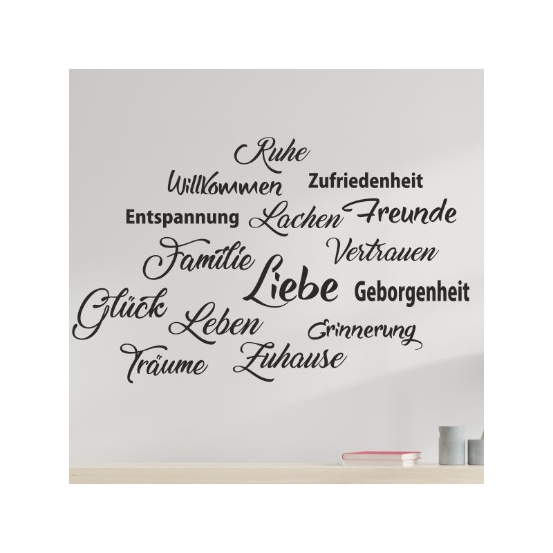 Wandaufkleber Wandtattoo Sprüche Yoga Sugar Skull Bulli Bus Familie Endlosschleife Mandala Buddha Drache Liebe Faultier