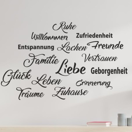 Wandaufkleber Wandtattoo Sprüche Yoga Sugar Skull Bulli Bus Familie Endlosschleife Mandala Buddha Drache Liebe Faultier