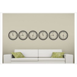 Wohnzimmer Uhr Vintage  Zeit Clock Time 6x Uhr  Aufkleber Dekor Wandtattoo Wandaufkleber
