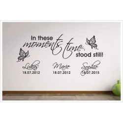 In these moments -  Momenten stand die Zeit still Uhr Erinnerung Familie Wandaufkleber Wandtattoo Aufkleber Familie Family