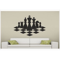 Schach Figur Figuren Chess Spiel König Pferd Läufer Bauer Aufkleber Wand Wandtattoo Wandaufkleber