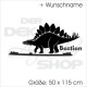 Kinder Dino Dinosaurier Tyrannosaurus Rex Reptil + Name Wandaufkleber  Wandtattoo Aufkleber