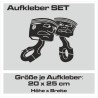 Aufkleber SET Auto Heckscheibe Car Tattoo Style La Familia Pferd Gecko Sprüche Power Blumen Ranke Fee Hexe Faultier Kolben