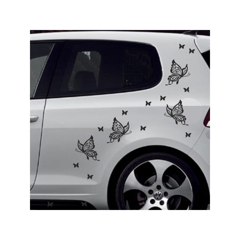 Aufkleber SET Auto Heckscheibe Car Tattoo Style La Familia Pferd Gecko Sprüche Power Blumen Ranke Fee Hexe Faultier Kolben