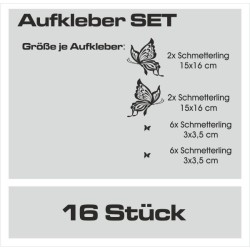 Aufkleber SET Auto Heckscheibe Car Tattoo Style La Familia Pferd Gecko Sprüche Power Blumen Ranke Fee Hexe Faultier Kolben