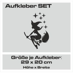 Aufkleber SET Auto Heckscheibe Car Tattoo Style La Familia Pferd Gecko Sprüche Power Blumen Ranke Fee Hexe Faultier Kolben