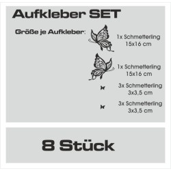 Aufkleber SET Auto Heckscheibe Car Tattoo Style La Familia Pferd Gecko Sprüche Power Blumen Ranke Fee Hexe Faultier Kolben