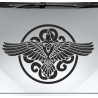 Aufkleber Auto Car Wikinger Viking Wölfe Wolf Runen Schwert Schild Rabe Runen Odin Odin´s Wölfe Böse Kette Valhalla Walhalla