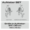 Aufkleber SET Auto Heckscheibe Car Tattoo Style La Familia Pferd Gecko Sprüche Power Blumen Ranke Fee Hexe Faultier Kolben