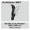 Aufkleber SET Auto Heckscheibe Car Tattoo Style La Familia Pferd Gecko Sprüche Power Blumen Ranke Fee Hexe Faultier Kolben