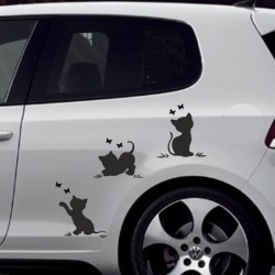 Aufkleber SET Auto Heckscheibe Car Tattoo Style La Familia Pferd Gecko Sprüche Power Blumen Ranke Fee Hexe Faultier Kolben