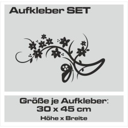 Aufkleber SET Auto Heckscheibe Car Tattoo Style La Familia Pferd Gecko Sprüche Power Blumen Ranke Fee Hexe Faultier Kolben