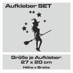 Aufkleber SET Auto Heckscheibe Car Tattoo Style La Familia Pferd Gecko Sprüche Power Blumen Ranke Fee Hexe Faultier Kolben