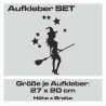Aufkleber SET Auto Heckscheibe Car Tattoo Style La Familia Pferd Gecko Sprüche Power Blumen Ranke Fee Hexe Faultier Kolben