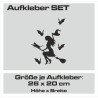 Aufkleber SET Auto Heckscheibe Car Tattoo Style La Familia Pferd Gecko Sprüche Power Blumen Ranke Fee Hexe Faultier Kolben