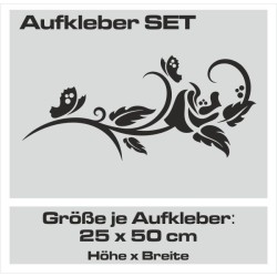 Aufkleber SET Auto Heckscheibe Car Tattoo Style La Familia Pferd Gecko Sprüche Power Blumen Ranke Fee Hexe Faultier Kolben