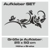 Aufkleber SET Auto Heckscheibe Car Tattoo Style La Familia Pferd Gecko Sprüche Power Blumen Ranke Fee Hexe Faultier Kolben