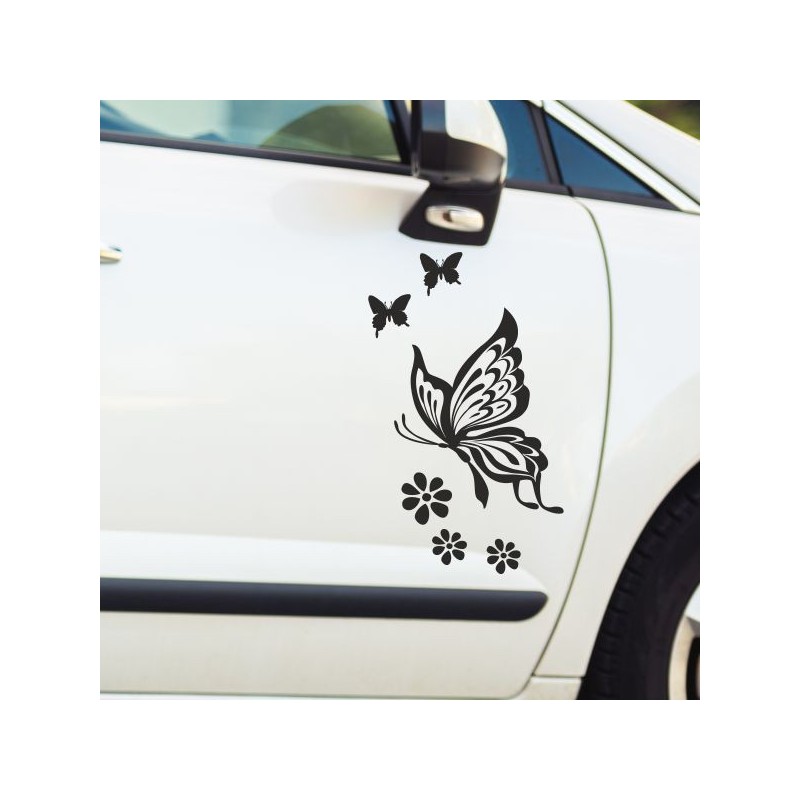 Aufkleber SET Auto Heckscheibe Car Tattoo Style La Familia Pferd Gecko Sprüche Power Blumen Ranke Fee Hexe Faultier Kolben