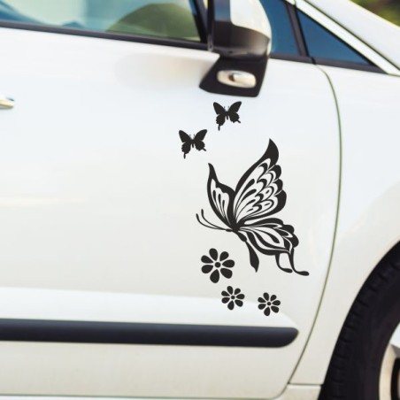 Aufkleber SET Auto Heckscheibe Car Tattoo Style La Familia Pferd Gecko Sprüche Power Blumen Ranke Fee Hexe Faultier Kolben