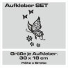 Aufkleber SET Auto Heckscheibe Car Tattoo Style La Familia Pferd Gecko Sprüche Power Blumen Ranke Fee Hexe Faultier Kolben