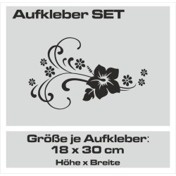 Aufkleber SET Auto Heckscheibe Car Tattoo Style La Familia Pferd Gecko Sprüche Power Blumen Ranke Fee Hexe Faultier Kolben