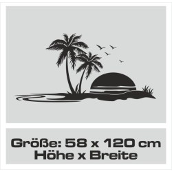 Aufkleber Wohnmobil Wohnwagen Reise Camping Auto Reisemobil Möwe Meer Kompass Globus Strand Palme Urlaub Spruch Familie Zuhause