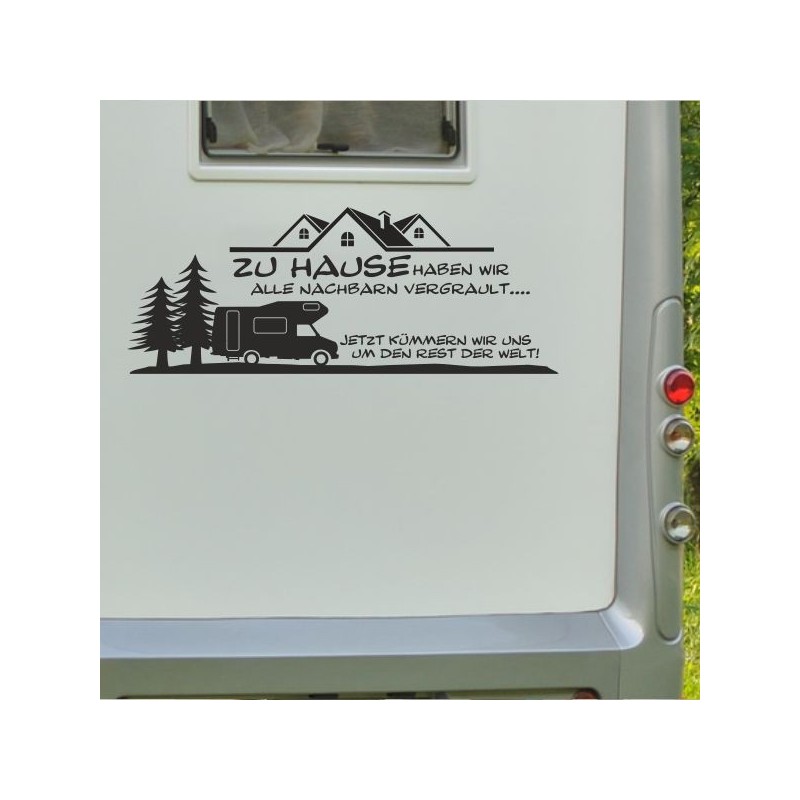 Aufkleber Wohnmobil Wohnwagen Reise Camping Auto Reisemobil Möwe Meer Kompass Globus Strand Palme Urlaub Spruch Familie Zuhause