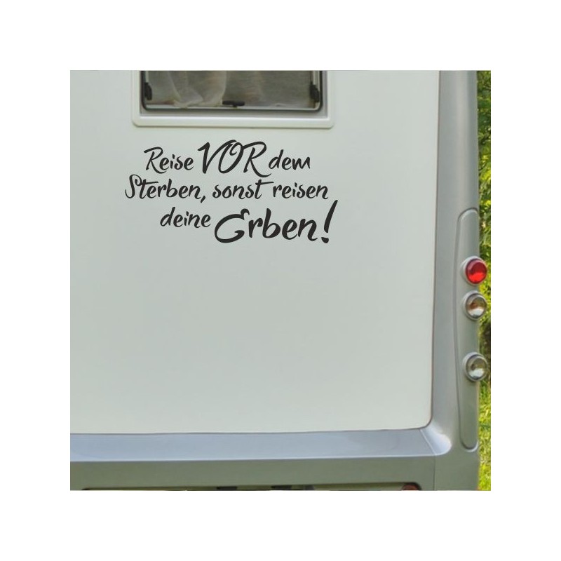 Aufkleber Wohnmobil Wohnwagen Reise Camping Auto Reisemobil Möwe Meer Kompass Globus Strand Palme Urlaub Spruch Familie Zuhause