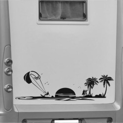 Aufkleber Wohnmobil Wohnwagen Reise Camping Auto Reisemobil Möwe Meer Kompass Globus Strand Palme Urlaub Spruch Familie Zuhause