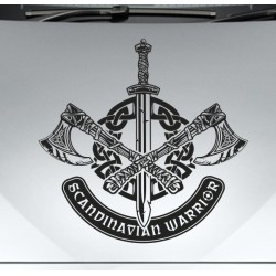 Aufkleber Auto Car Wikinger Viking Wölfe Wolf Runen Schwert Schild Rabe Runen Odin Odin´s Wölfe Böse Kette Valhalla Walhalla