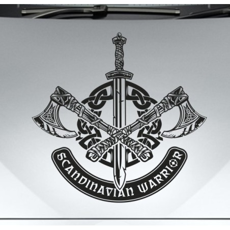 Aufkleber Auto Car Wikinger Viking Wölfe Wolf Runen Schwert Schild Rabe Runen Odin Odin´s Wölfe Böse Kette Valhalla Walhalla